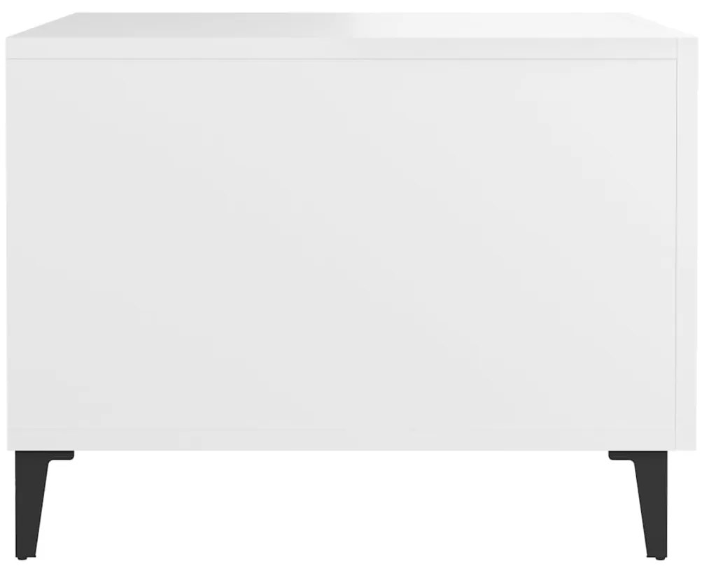 Mesa de centro com pernas de metal 50x50x40 cm branco