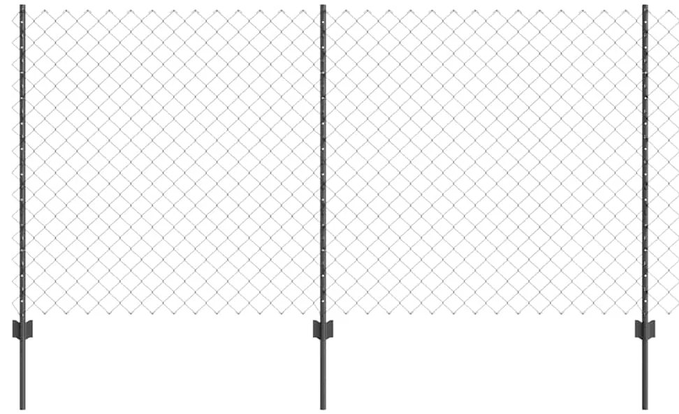 Cerca de Cadeia com 20 Postes U Cinza 1,2x10 m Aço