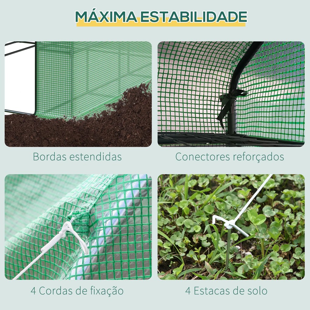 Estufa de Jardim Estufa de Exterior com Prateleiras de 4 Níveis Porta
