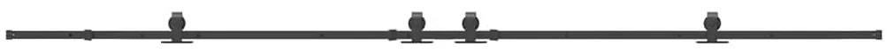 Kit de ferragens para porta deslizante 400 cm aço preto