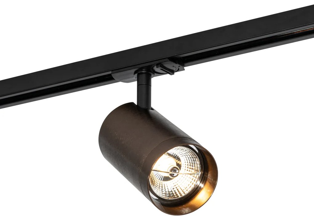 Foco moderno bronze escuro para sistema de iluminação ferroviário monofásico 70mm - Iconic Jeana Luxe Moderno