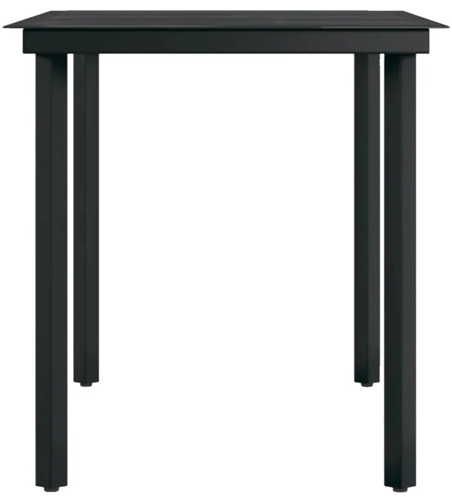 7 pcs conjunto de jantar para jardim com almofadões preto