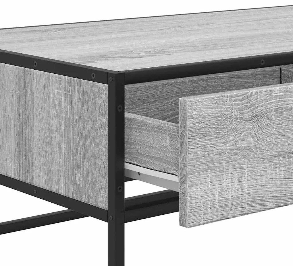 Mesa de centro 100x50x35cm deriv. madeira/metal cinzento sonoma
