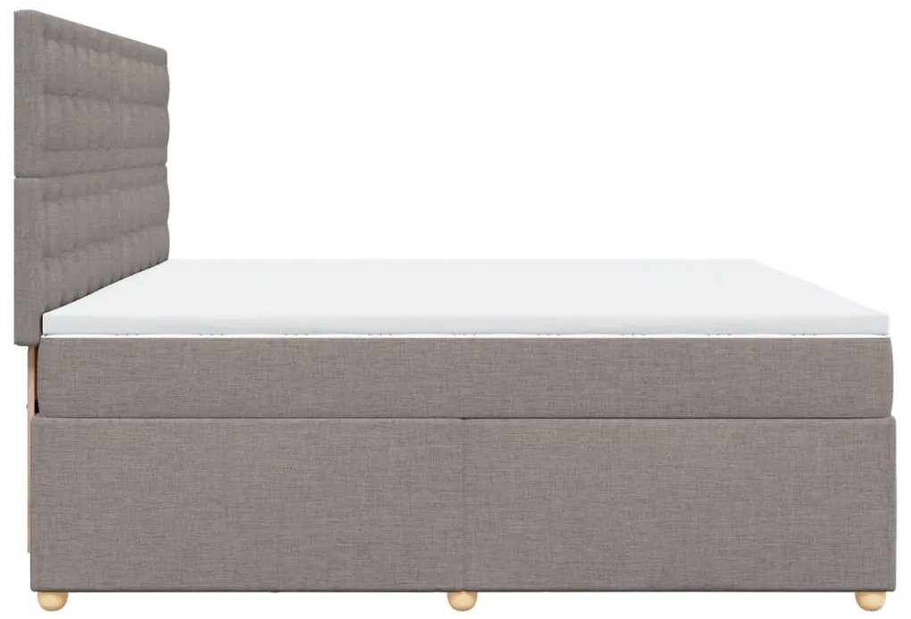 Cama com molas/colchão 200x200 cm tecido castanho-acinzentado