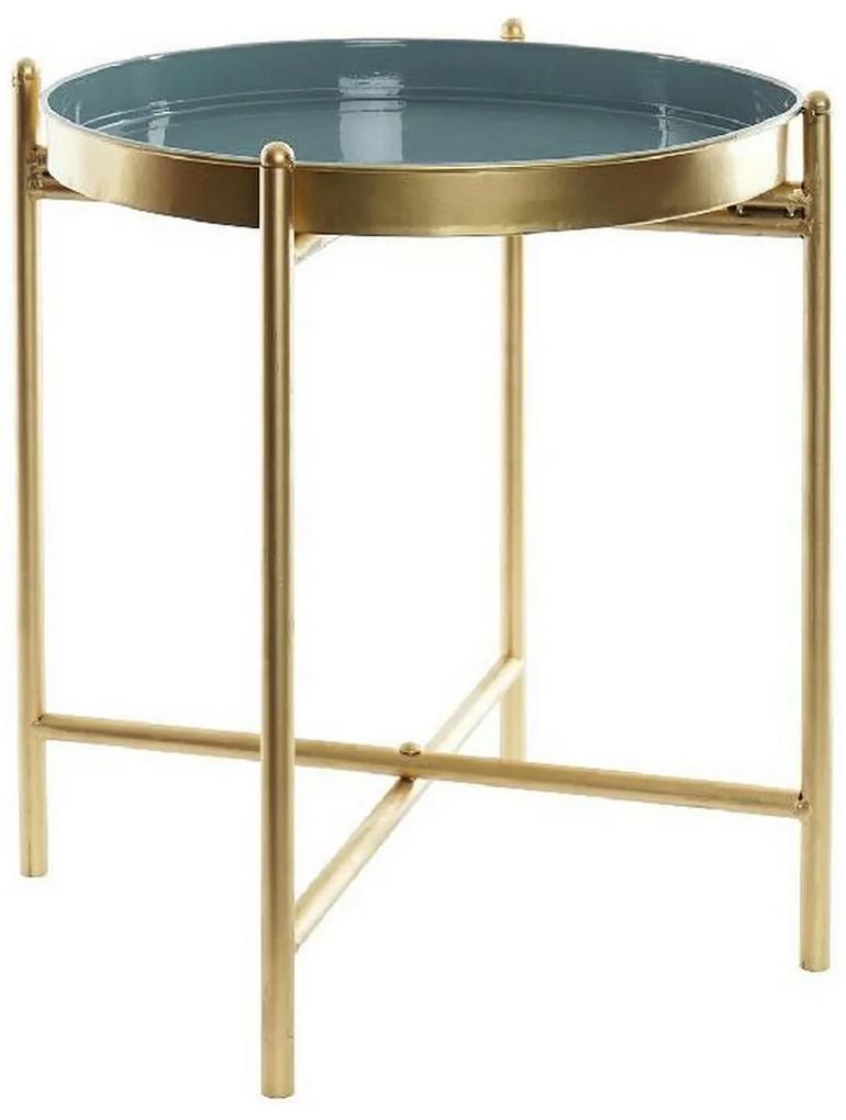 Mesa de apoio DKD Home Decor Dourado Metal Turquesa (33 x 33 x 40 cm)