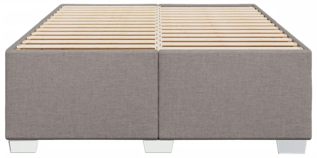 Cama sem colchão 140x190 cm tecido castanho-acinzentado
