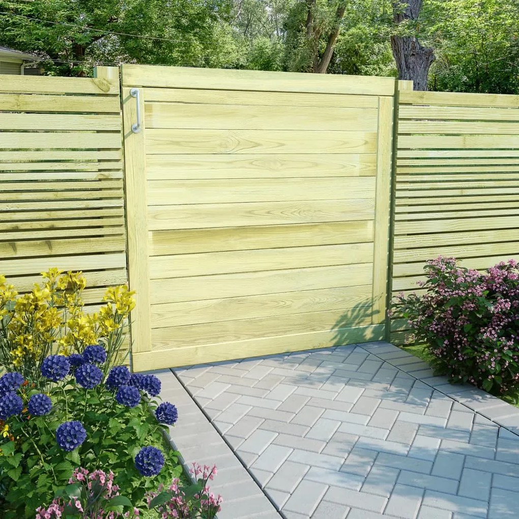 vidaXL Portão de jardim 100x100 cm pinho impregnado