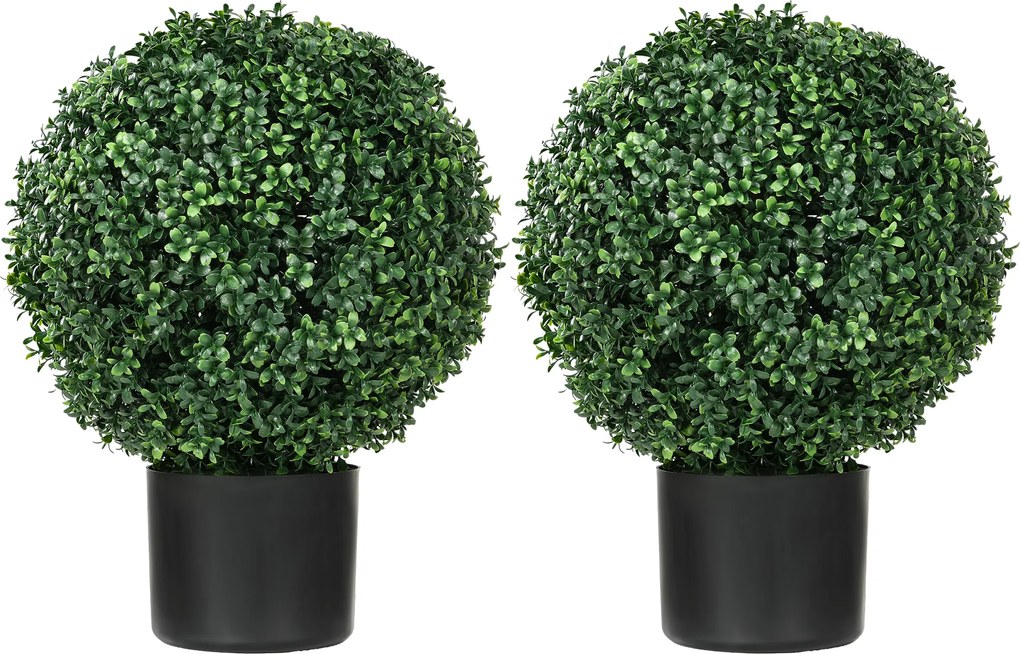 HOMCOM Buxo Planta Artificial, Esférica, 52x40 cm, Verde | Aosom Portugal