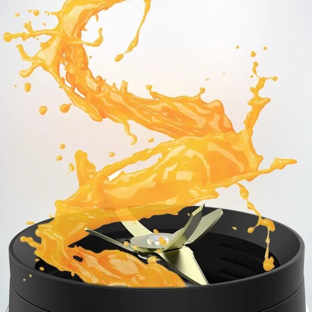 Liquidificador de copo com acabamentos em aço inoxidável de 2000 W Power Black Titanium 2000MAX Mix Go, lâmina com revestimento de titânio preto e 1,5