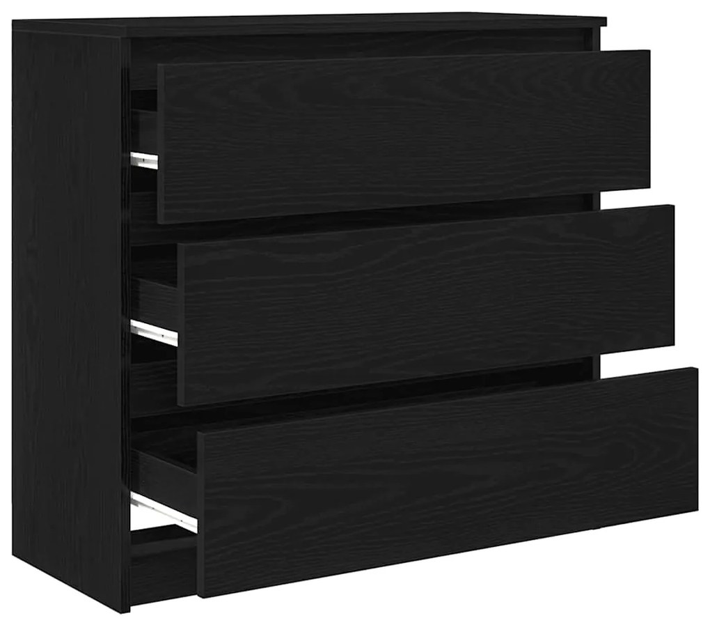 Aparador 80x35x76 cm derivados de madeira carvalho preto