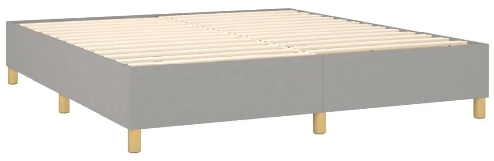 Cama com molas/colchão 200x200 cm tecido cinza-claro
