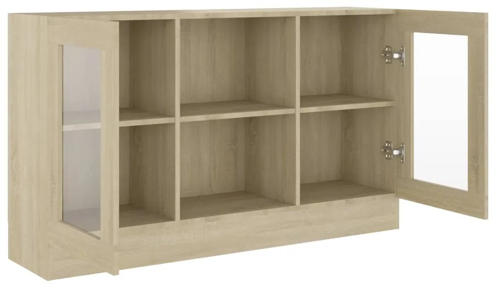 Aparador Vitrine Real de 120 cm - Carvalho - Design Moderno