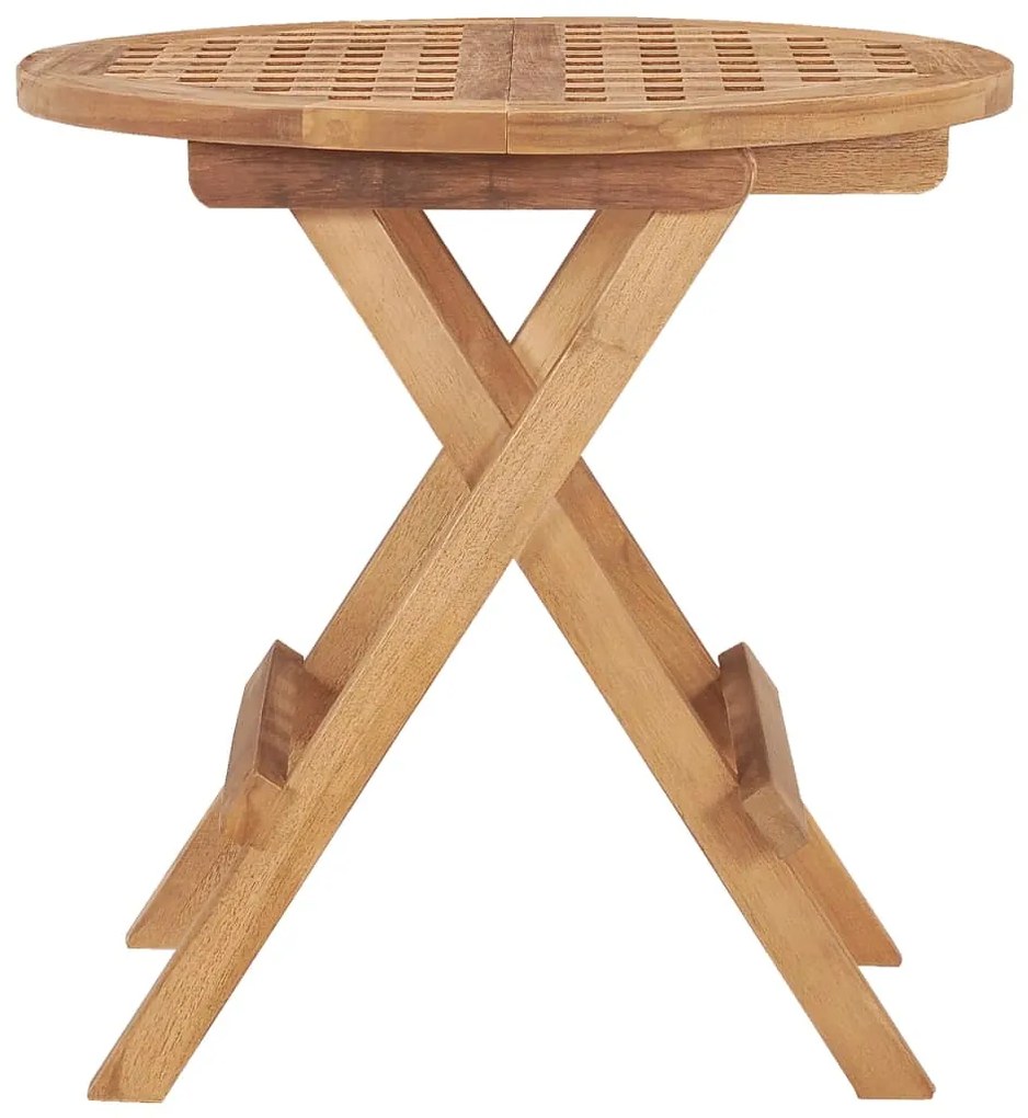 Mesa de jardim dobrável 50x50x50 cm madeira de teca maciça