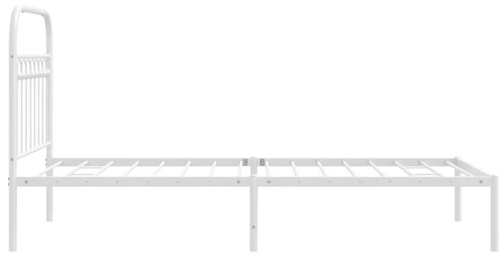 Estrutura de cama com cabeceira 90x200 cm metal branco