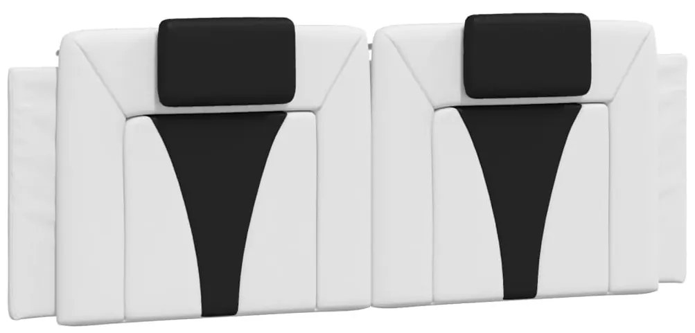 Cama com colchão 140x200 cm couro artificial preto e branco