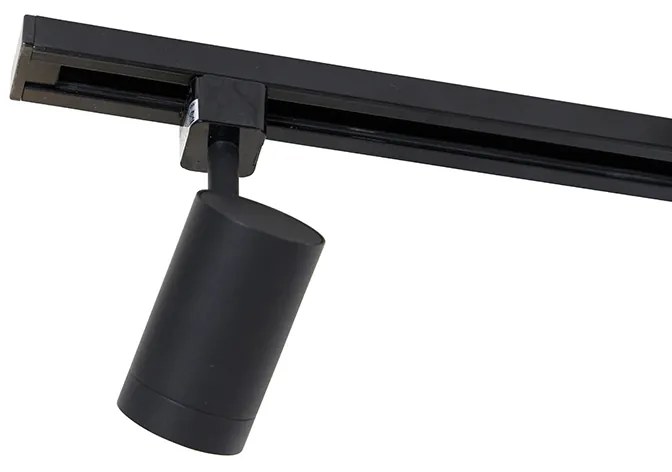 Sistema de iluminação de trilho moderno com 3 focos e 3 luzes pendentes preto 1 fase - Iconic Cavalux Jeana