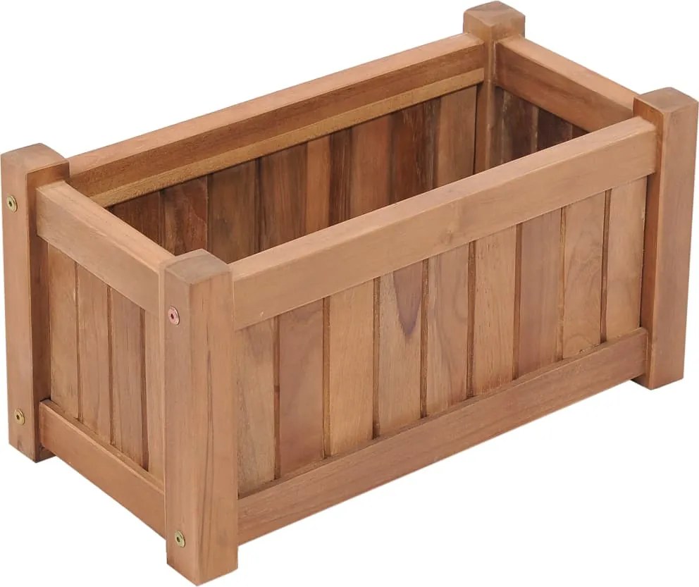 vidaXL Vaso/floreira 50x25x25 cm madeira de teca maciça