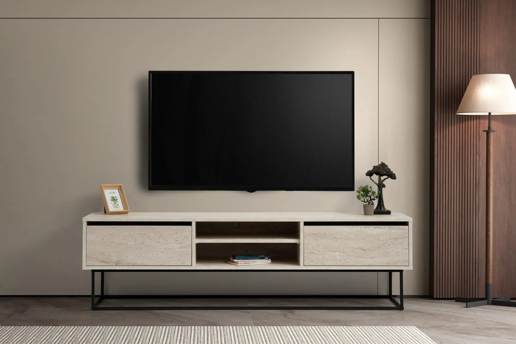 Móvel TV Escape – Travertine Black – 180x50x40 cm