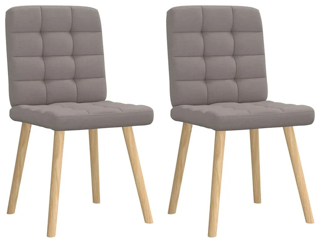 Cadeiras de jantar 2 pcs tecido cinzento-acastanhado
