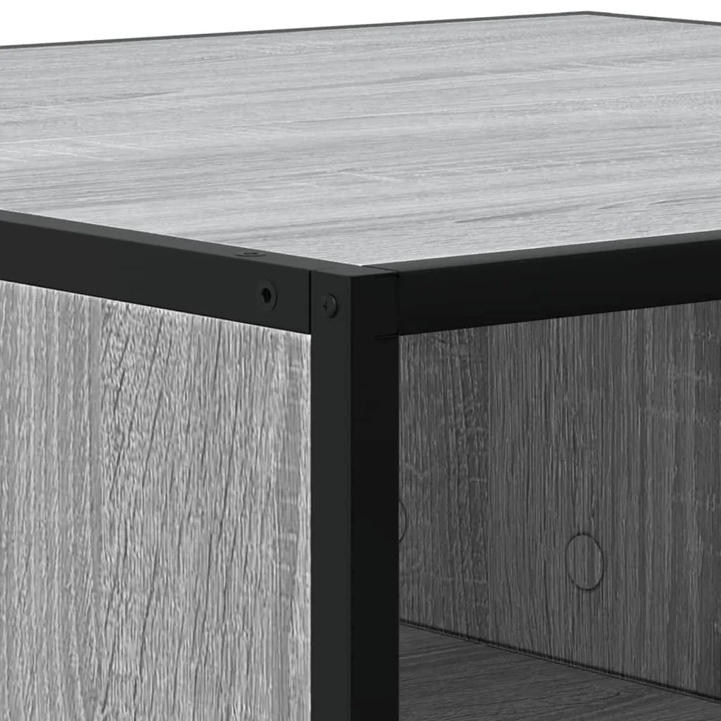 Mesa de centro 80x80x30 cm deriv. madeira/metal cinzento sonoma