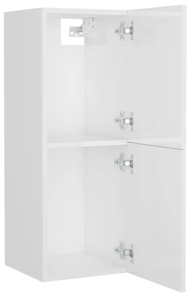 Conj. móveis casa de banho derivados madeira branco brilhante