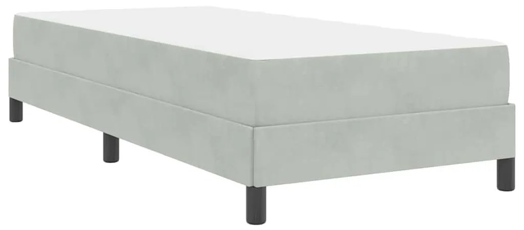 Cama box spring com colchão Cinzento-claro 90 x 190 cm Veludo