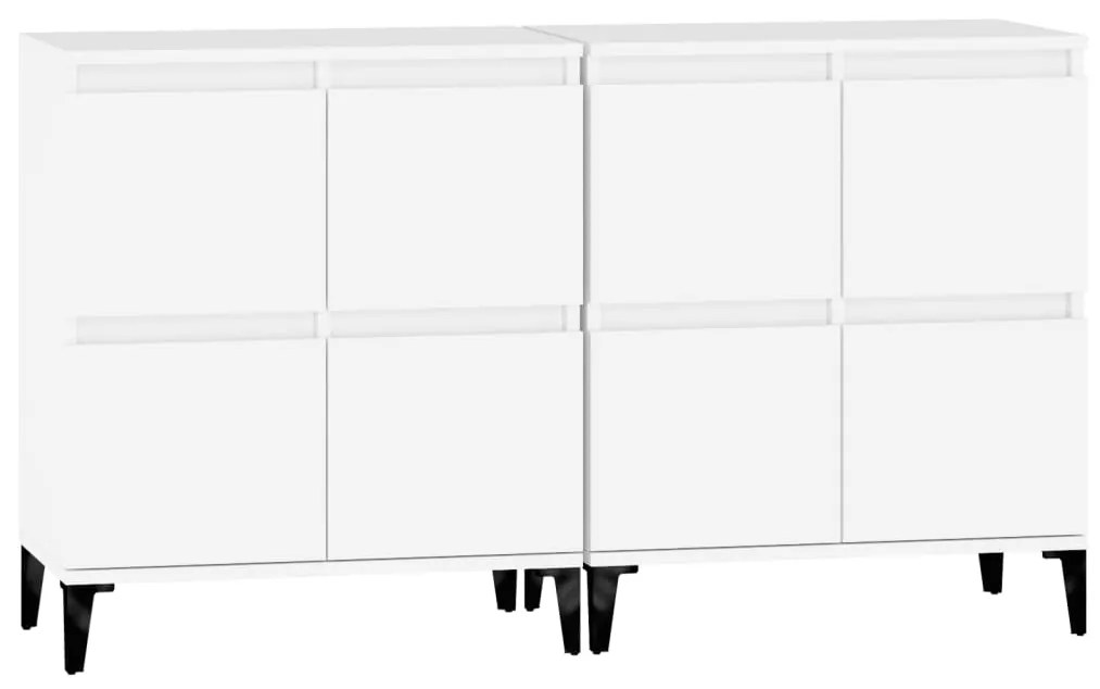 Aparadores 2 pcs 60x35x70 cm derivados de madeira branco