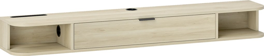 Móvel de TV Suspenso com  Orifício para Cabos Estilo Moderno para Televisão 60 Polegadas 140x24x16 cm Madeira