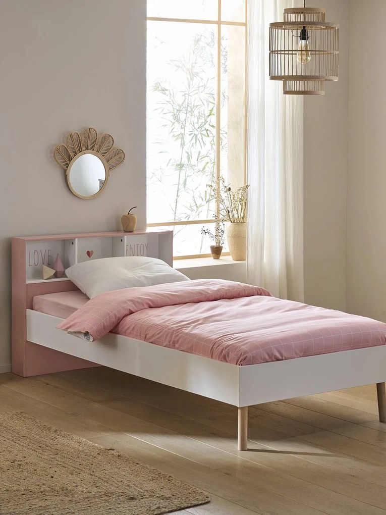 Cama com arrumações para criança, Léa branco claro liso