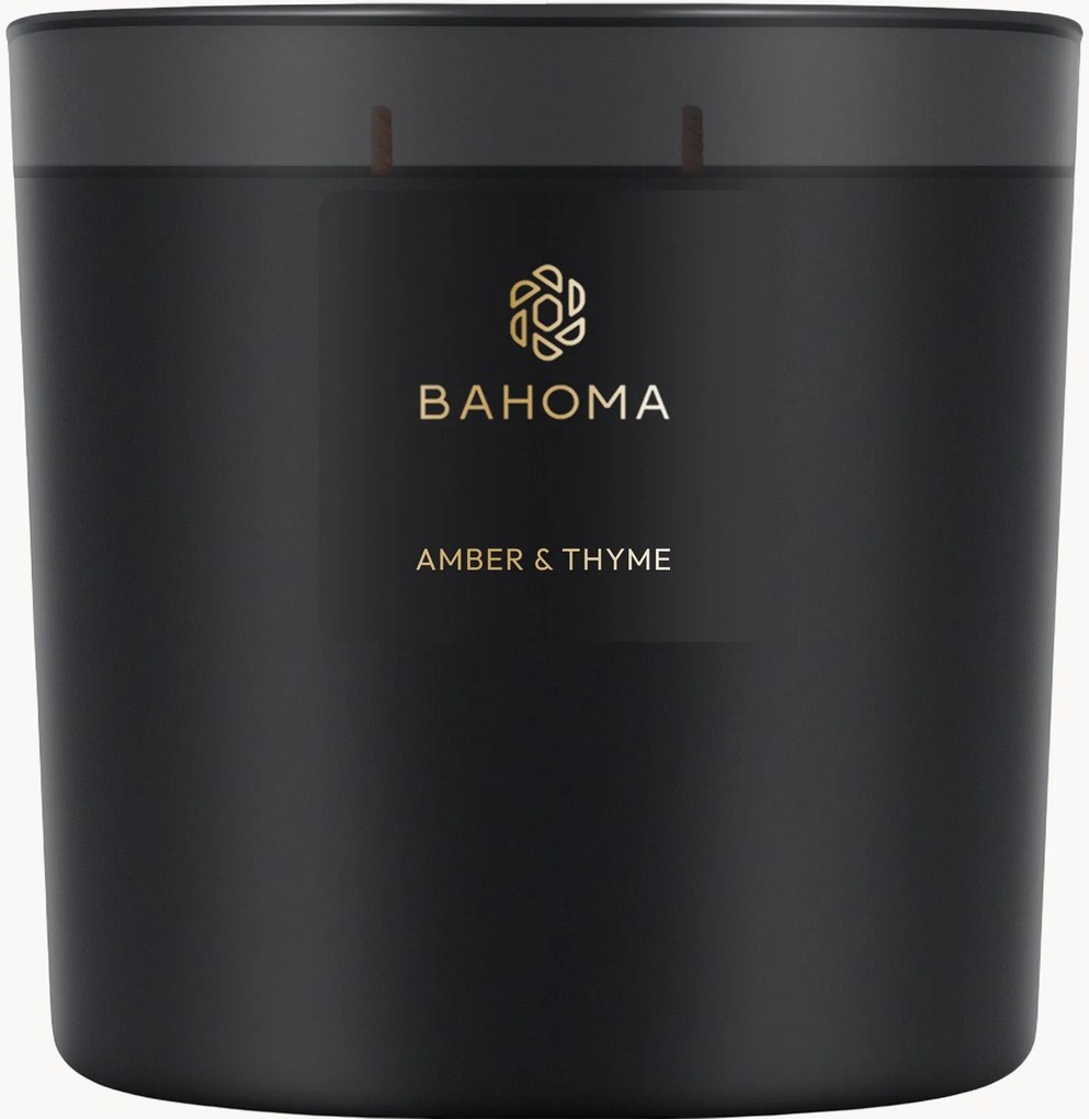 Vela perfumada com três pavios Amber & Thyme (âmbar, tomilho, eucalipto, jasmim)
