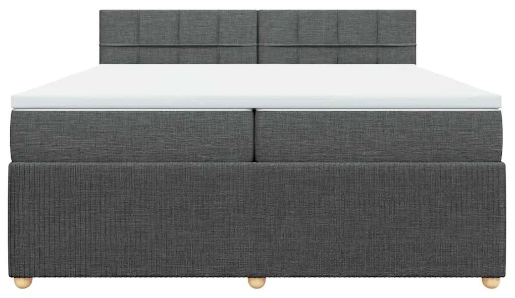 Cama com molas/colchão 200x200 cm tecido cinzento-escuro