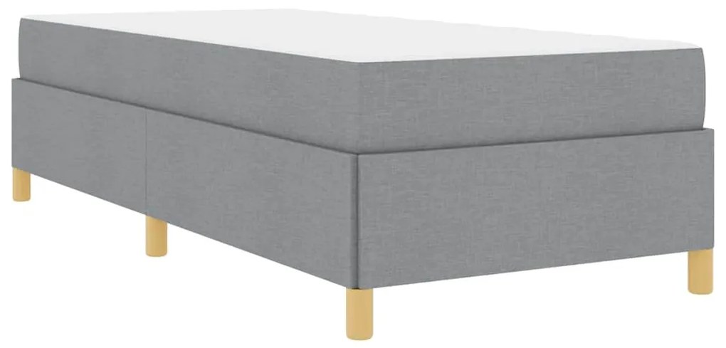 Cama Box Cinza Claro e Branco e Cinza Claro 90 x 190 cm tecido
