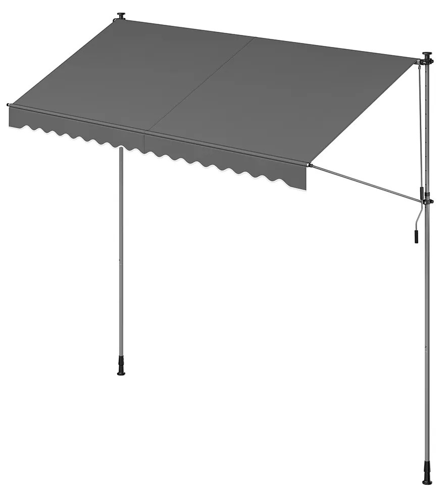 Toldo janelas ou varandas com manivela 350 x 120 cm antracite