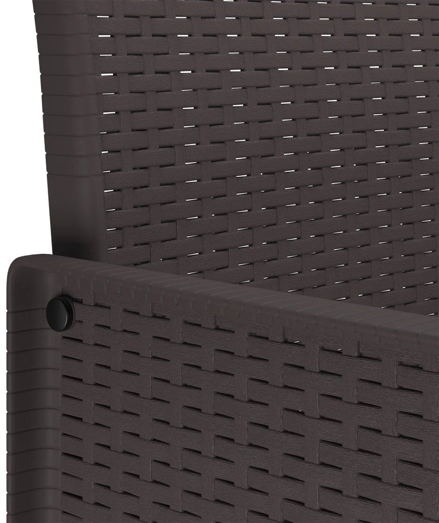 Conjunto de Jantar de 11 Peças com Almofadas Marrom Polirattan, Mesa p