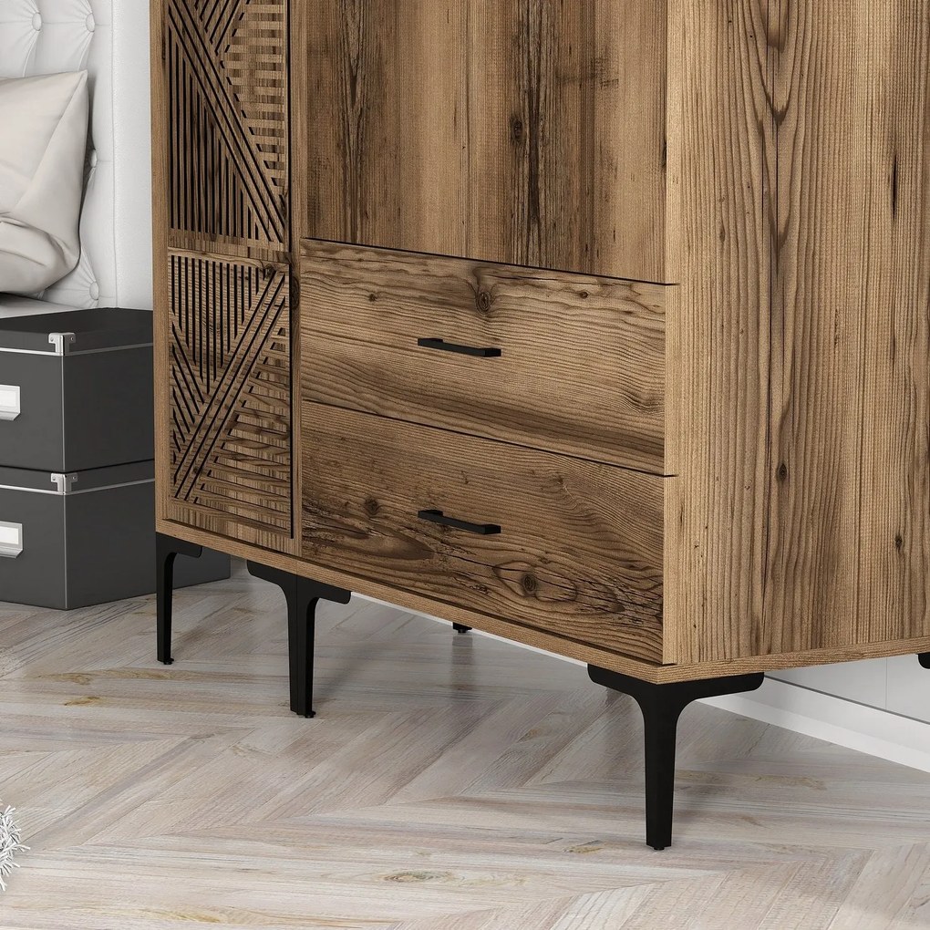 Roupeiro Kumsal PT – Nogueira – 120 x 47,5 x 201,4 cm