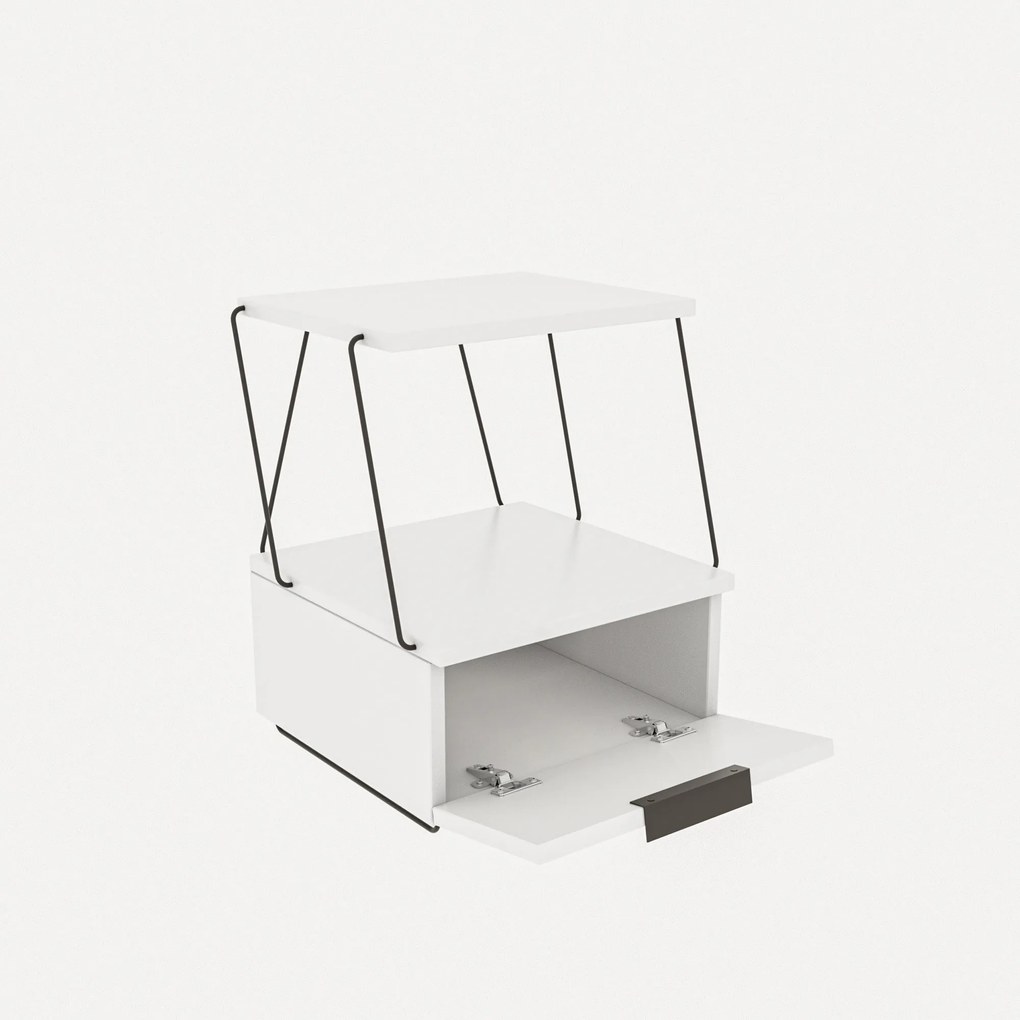 Mesa de Cabeceira Tekoba – Branco – 42x52x41 cm