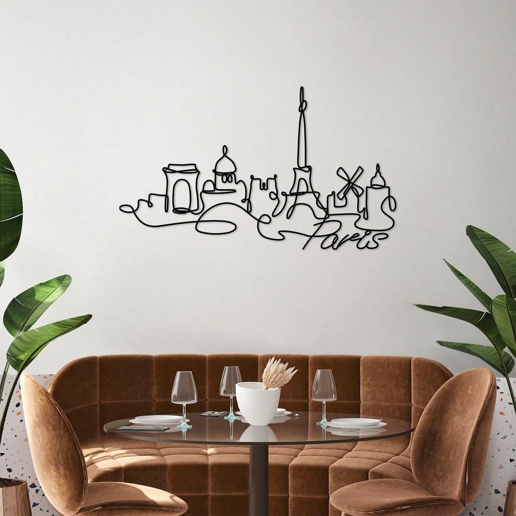 Acessório Decorativo de Parede Paris – Preto – 120 x 69 x 1,5 cm