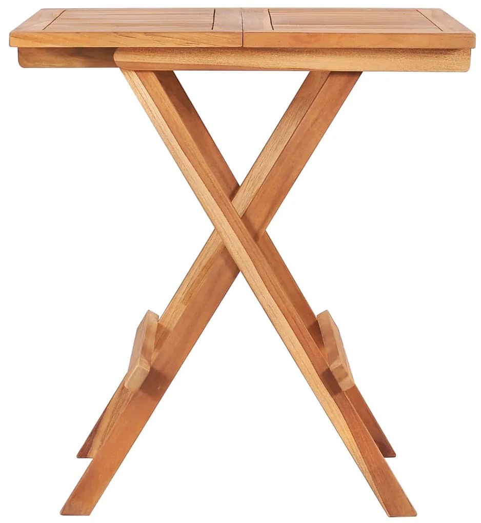 3 pcs conjunto bistrô dobrável madeira de teca maciça