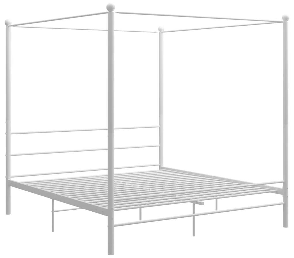 Estrutura de cama com dossel 200x200 cm metal branco