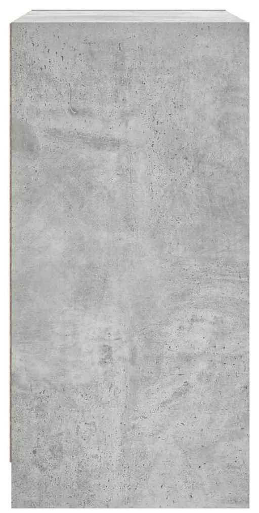 Armário de apoio c/ portas de vidro 68x37x75,5 cm cinza cimento