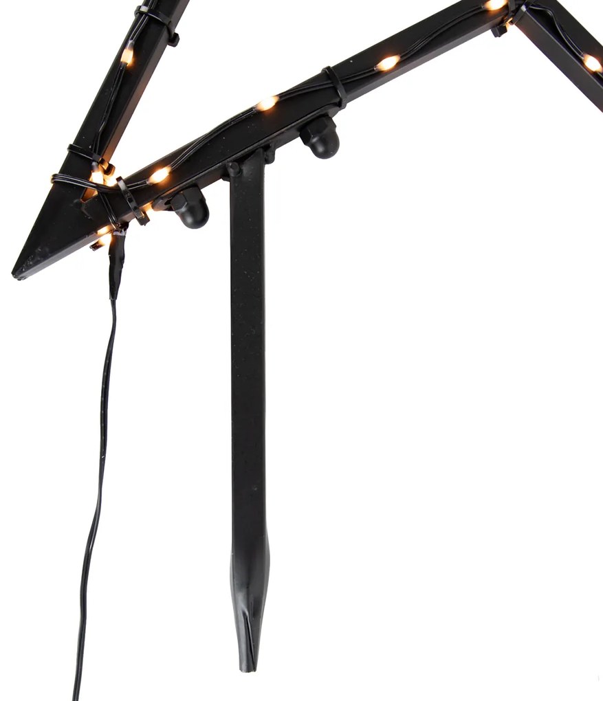 Foco de Natal Estrela de Natal Preto 60cm incl. LED IP44 - Kas