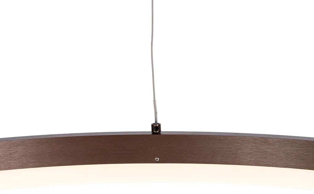 Candeeiro de suspensão em bronze escuro 80 cm com LED regulável em 3 níveis - Anello Moderno