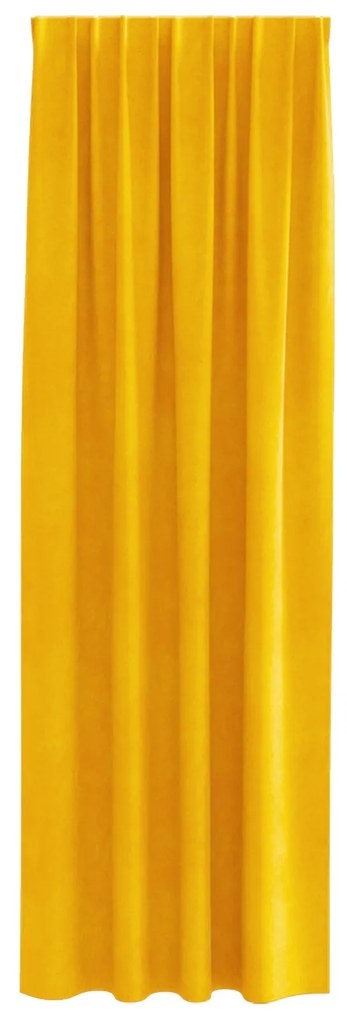 Cortinas Blackout vidaXL com fita superior 2 pcs Amarelo Mostarda Velu