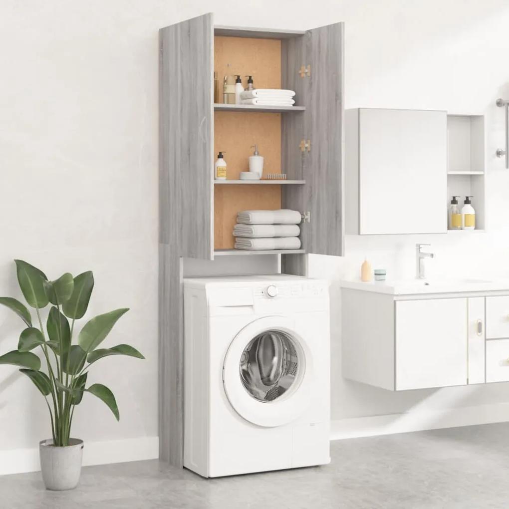 Armário máquina de lavar roupa 64x25,5x190 cm sonoma cinza