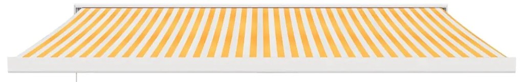 Toldo retrátil 4,5x3 m tecido e alumínio amarelo e branco