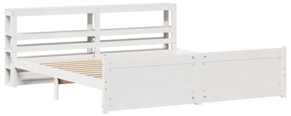 Estrutura de cama c/ cabeceira sem colchão 200x200 cm branco
