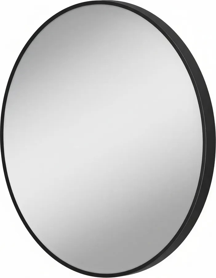 Espelho de parede redondo, moldura de metal 41 cm de diâmetro Preto