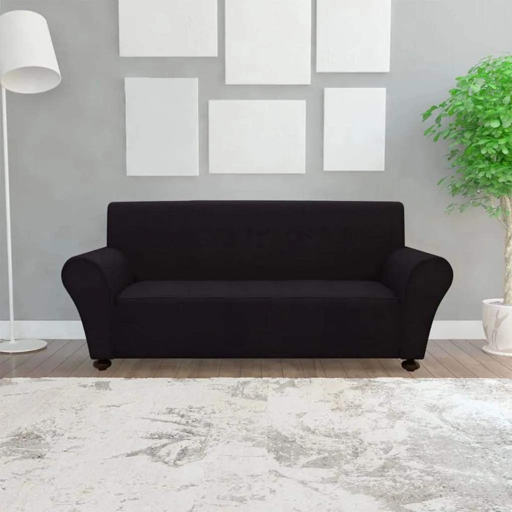 131081 vidaXL 131081  Stretch Couch Slipcover Black Polyester Jersey