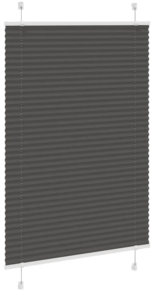 Preto Plissada Cega 95x100 cm Largura Tecido 94,4 cm Poliéster