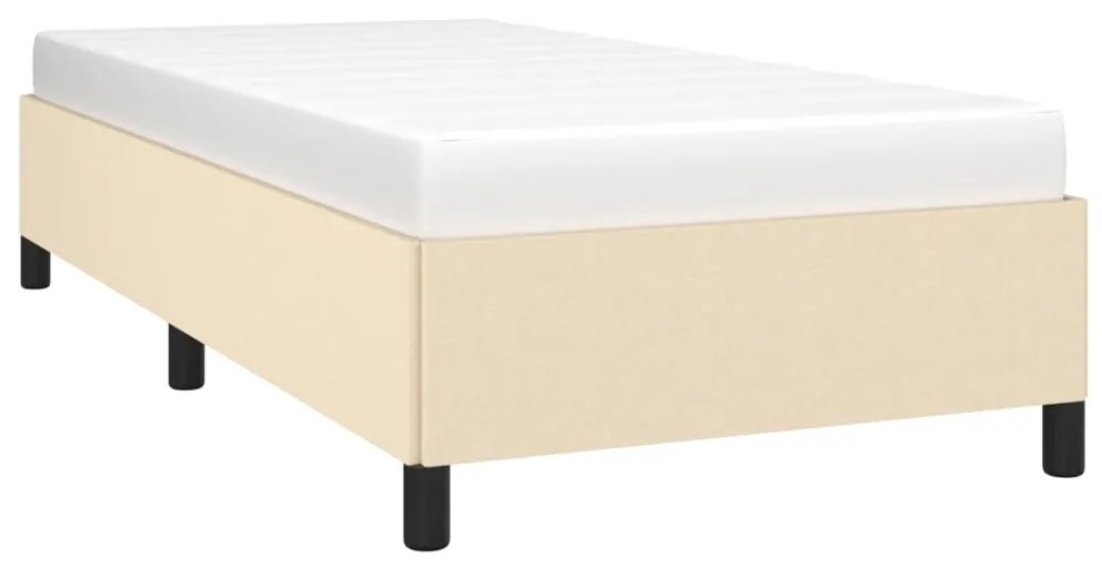 Estrutura de cama 90x200 cm tecido cor creme